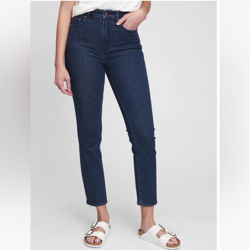 Gap Jeans Sky High Rise Vintage Slim Jeans with Washwell 28 Dark Indigo